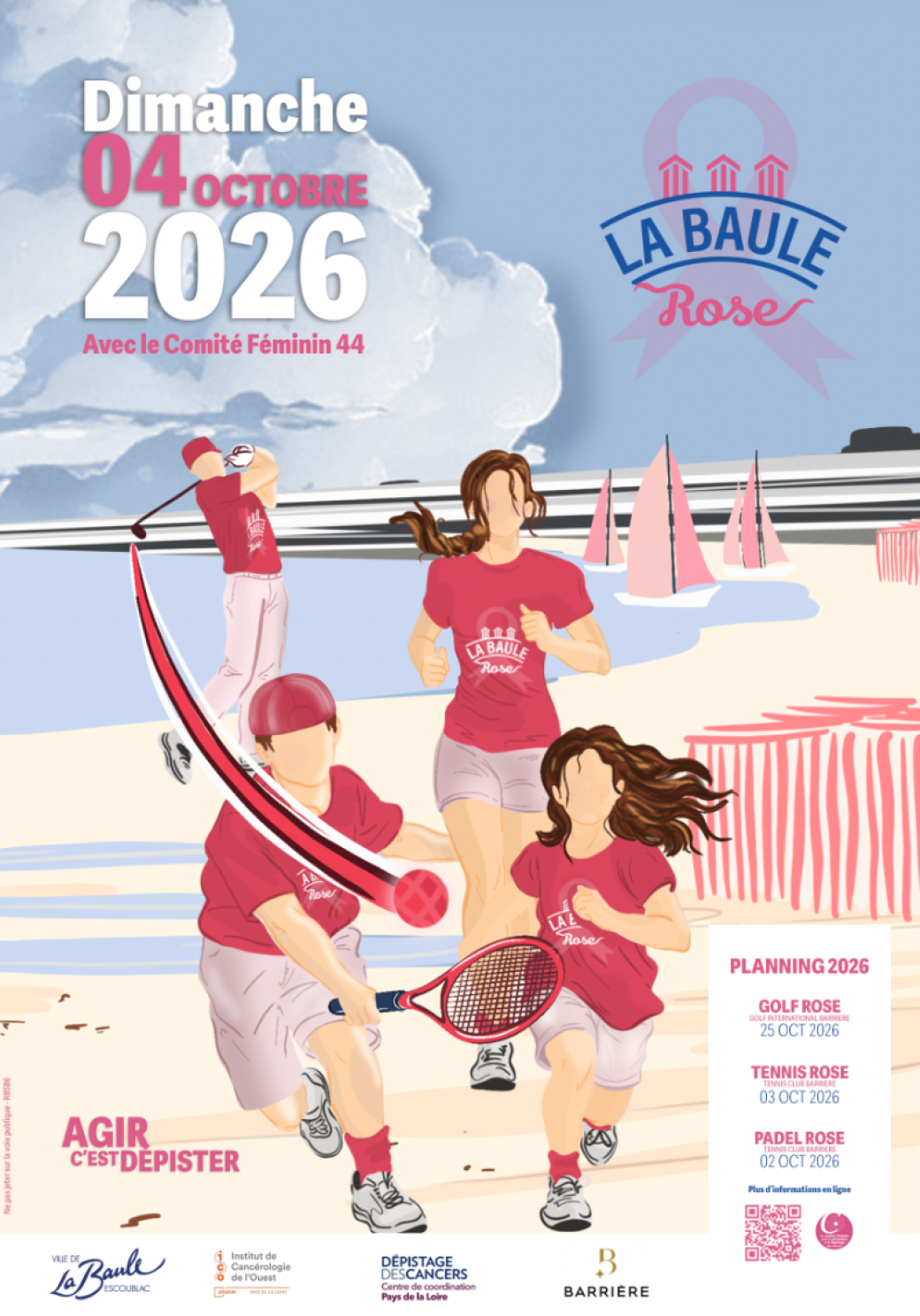 Affiche de La Baule Rose 2026, le 4 octobre sur la plage de La Baule